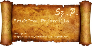 Sztáray Priszcilla névjegykártya